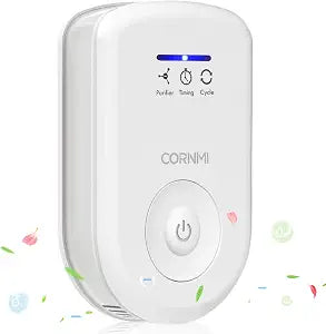Air Purifiers Plug in Wall for Home, Small Odor EliminatorOzone Negative Ion Dual FunctionIonizer to Remove Smoke Pet Smell Portable Deodorizer Freshener Cleaner for Bedroom Bathroom Kitchen (White)