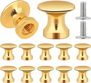 KALIONE 12 Pcs Small Knobs for Jewelry Box Gold Small Cabinet Knobs 1/2 Inch Mini Drawer Knob Pulls for Gift Case, Antique Jewelry Box Dresser