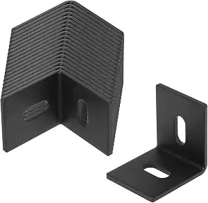 20 Pcs Black Adjustable Corner Brace, Slotted L Angle Bracket for Table Top