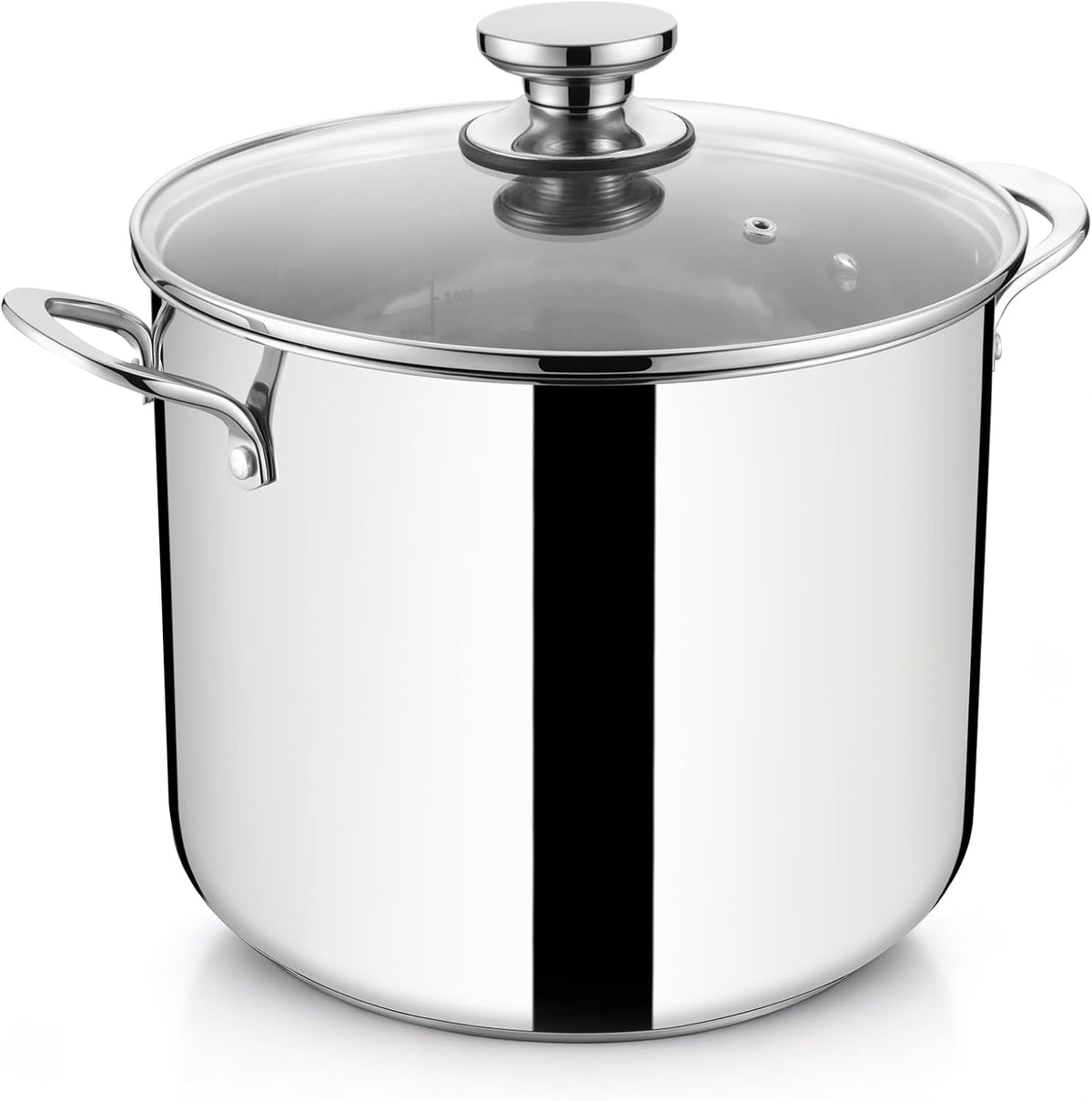 E-far 12 Qt Stock Pot with Lid, 18/10 Stainless Steel Stockpot for Cooking, Heavy Duty Soup Pot with Encapsulated Aluminum Bottom for Induction, Gas & Electric Stovetops, Nontoxic & Dishwasher Safe