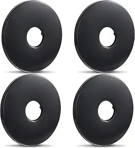 PAGOW 4 Pcs Stainless Steel Shower Arm Flange, Round Escutcheon Plate, Shower Pipe Covers for Bathroom, Shower Faucet Cover Plate for Shower Arms, Pipes - Black (OD 3.14in, ID 0.92in)