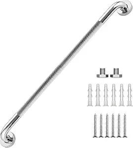 36 Inch Grab Bars 1.25" Dia, Chrome 304 Stainless Steel Bathroom Grab Bar, Anti Slip Knurled Safety Bar, Wall Mount Handicap Grab Bars, Support Handrail for Seniors Elderly Injury