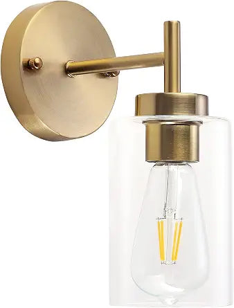 ETONIMERR Gold Wall Sconce 1 Light Vintage Bathroom Vanity Light Fixture