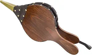 DYWISHKEY Wood Bellows, Fireplace Bellows 15.5 Inch x 7 Inch, Air Bellow Fireplace Blower Leather Bellows Fire Bellows for Fireplaces, BBQ and Camping, Bellow with Hanging Leather Strap (Brown)