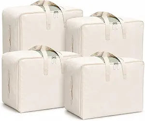 Soft Canvas Storage Bags for Comforter Bedding, Blankets, Quilt, Pillows
