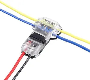 Low Voltage Wire Connectors 3 Way 2 Pins, T Tap 16-18 AWG, No Wire Stripping 12 Pack