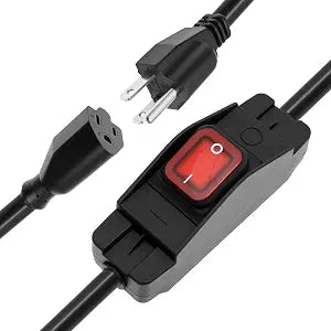 Switched Extension Cord, 7 FT Outdoor 14AWG 3 Prong Extension Cord with Switch On/Off, 15A 125V Waterproof Power Switch for Electrical Equipment(Black-American Rules-1)