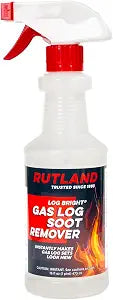 Rutland Gas Log Soot Remover - USA-Made Gas Fireplace Logs Cleaner - Restores Appearance and Controls Soot Buildup from Natural Gas, No Scrubbing Required, 16 oz