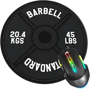 Barbell Weightlifting Mouse Pad, Home Fitness Mouse Pads for Desk, Stitched Edge Mousepad with Non-Slip Rubber Base, Gaming Mouse Mat for Computer Laptop Home Office