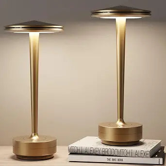 2pack Rechargeable Cordless Table Lamp, LED Portable Powered LED Battery Light 6000mAh USB Desk Lamp, for Restaurants Outdoor (2pack Titanium)