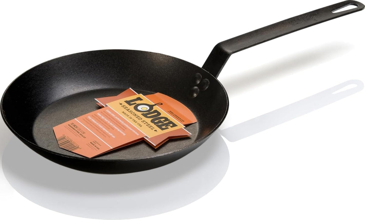 Lodge Pre-Seasoned Carbon Steel Skillet, Long Handle, 10 Inches