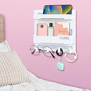 CHENYAOAI Bedside Shelf Accessories Organizer, Wall Mount Self Stick On, Cute Room Decor Aesthetic, Girls Room Decor, Cool Stuff for Bedroom Storage and Organization