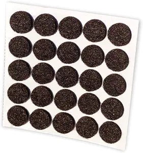 168 Pack Rok Hardware Heavy Duty 3/8" (9.5mm) Diameter Self-Adhesive Felt Pads, Furniture/Cabinet Bumpers, 1/8" (3mm) Height, Round, Brown - ROKFELTP38BRN