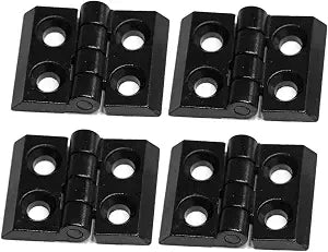4 Pcs Zinc Alloy Hinge Sets Black Door Frame Hinges for 2020 Aluminum Extrusion Profile Slot 6mm, Frame Hinges Aluminum Profile Hinge Install Kit (Black)