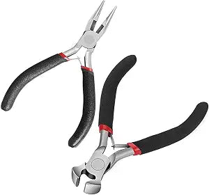 JOSDIOX Zipper Repair Kit Tool- Zipper Install Pliers for Replacement & Repair, Mini Needle-Nose Plier And End- Cutting Pliers 2 Packs