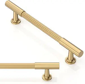 10 Pack Champagne Bronze Cabinet Pulls 5 Inch(128mm) Honey Bronze Kitchen Cupboard Handles Solid Heavy Duty Zinc Alloy Drawer Pulls