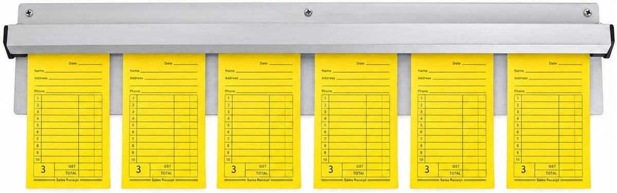 New Star Foodservice 26924 Anodized Aluminum Slide Check Rack, 18-Inch