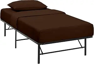 Rajlinen 4 Piece Cot Sheet Set (33x75) - Soft Microfiber, Breathable & Wrinkle-Resistant Fitted Sheet for RV Bunk, Camping Cot, Rollaway Bed & Bunk Beds - Deep Pocket, Durable & Easy Care - Chocolate