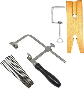 3 in 1 Professional Jeweler's Saw Set Saw Frame 144 Blades Wooden Pin Clamp Wood Metal
