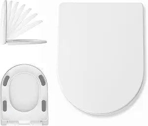 D-Shape Toilet Seat Soft Close Quick Release Easy to cleanWhite