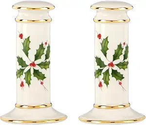 Lenox Holiday Porcelain Christmas Salt and Pepper Shaker Set
