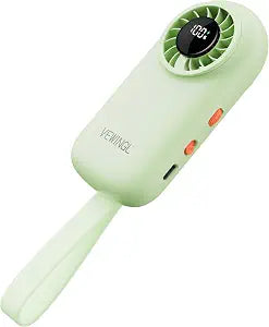 VEWINGL Mini Handheld Fan with 100 Speeds, USB-C Rechargeable, LED Display