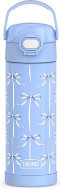 THERMOS FUNTAINER Water Bottle with Spout, 16oz, Blue Bows