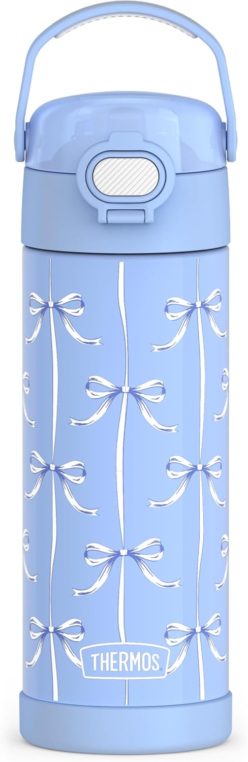 THERMOS FUNTAINER Water Bottle with Spout, 16oz, Blue Bows