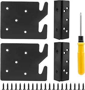 Biaungdo 2 Sets Bed Frame Bed Post Double Hook Slot Bracket, 4.2"x3.4"x0.08"