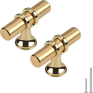 Haliwu 6Pack Gold Cabinet Knobs Brass Knob