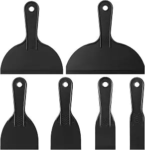 6 Pack Plastic Putty Knife Set, 6 Assorted Sizes 1.5" 2" 3" 4" 6" 8" Flexible Plastic Scraper Tools for Spackling, Drywall Repair, Patching, Caulking & Wallpaper Removal
