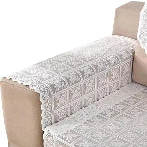 GORGECRAFT 2Pcs 80x80cm White Lace Armrest Chair Covers Couch Arm Covers Comfortable Non-Slip Lace Furniture Protector Washable Armchair Recliner Headrest Slipcovers for Sofa Chair Protectors