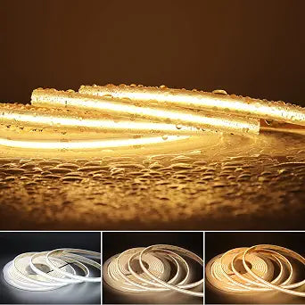 IP68 Waterproof COB LED Strip Light, 12V 16.4FT Tape Light 4000K