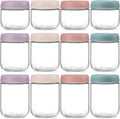 NETANY 12 Pack Overnight Oats Containers with Lids, 16oz & 10oz & 8oz Mason Glass Jars