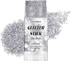 Face Body Glitter Stick, Holographic Shimmer Makeup #Silver