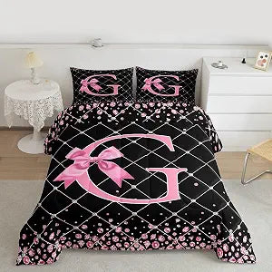 Feelyou Pink Bowknot Bedding Set Soft for Boys Girls Twin for Boys Girls