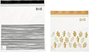 IKEA 50 resealable bags (ISTAD) - GREY - ziplock - food freezer sandwich bags - 25 x 1.2L + 25 x 2.5L 