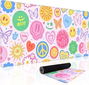 Baziabbo Desk Mat,XXL Extended Large Mouse Pad,Gaming Mousepad with Stitched Edge,Non-Slip Rubber Base Keyboard Desk Pad for Home Office Study Game(Y2-Pink)