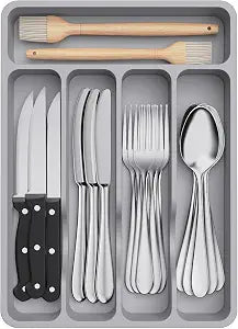 Lifewit Silverware Drawer Organizer Tray, Cutlery Storage for Kitchen