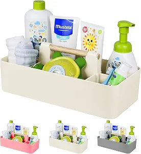 Baby Shower Caddy Plastic Nursery Portable Storage Organizer Beige