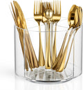 360 Rotating Acrylic Utensil Caddy, Silverware Caddy Countertop, Flatware Cutlery Holder with 4 Compartment