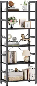 DUMOS 5-Tier Bookshelf, Modern Tall Bookcase Book Shelf