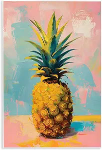 Tropical Pineapple Dream, 13 x 19 Inch Mounted Print on Wall Plaque