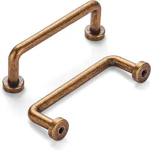 khtumeware 8 Pack 3 inch(76mm) Hole Center Antique Brass Cabinet Pulls Vintage Cabinet Handle Kitchen Hardware Farmhouse Vintage Dressing Table Drawer Handle Classic Wardrob.