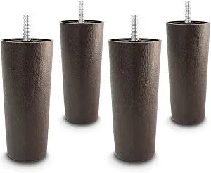 COLIBROX 5" Universal Dark Brown Plastic Furniture Legs Sofa/Couch/Chair 5/16" - Set of 4