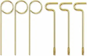 6-Pack Interior Emergency Door Lock Keys, 3 Round Pin + 3 Flat Pin Keys, Brass Finish Emergency Keys Compatible with Kwikset & Schlage, for Bedroom Bathroom Closet Interior Doors