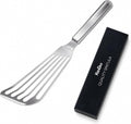 KSENDALO Fish Spatula for Kitchen-Thin Sturdy, Stainless Steel,Silver