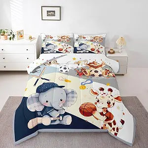 Feelyou Cute Animals Comforter Set Full Size Bedding Set