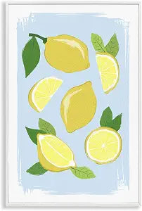 Pastel Summer Lemons Kitchen Still Life, 12 x 18 Inch Framed Gicle Print