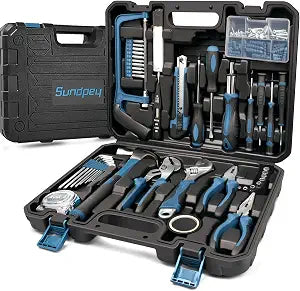 Sundpey 148 Pcs Portable Basic Hand Repair Home Tool Kit Set with Case Blue